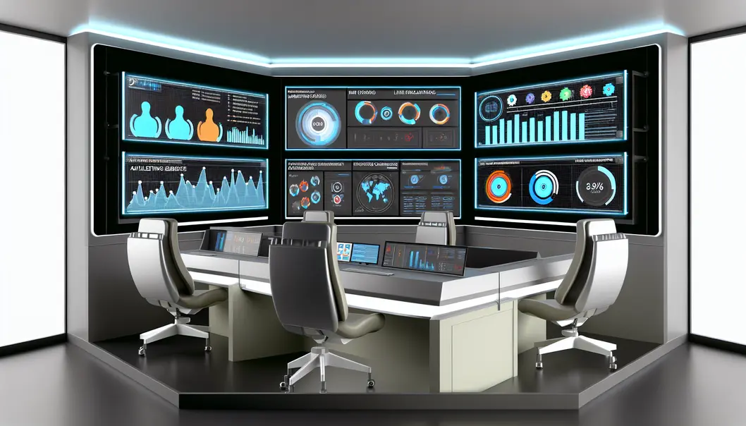 Digital dashboard illustrating marketing automation insights.